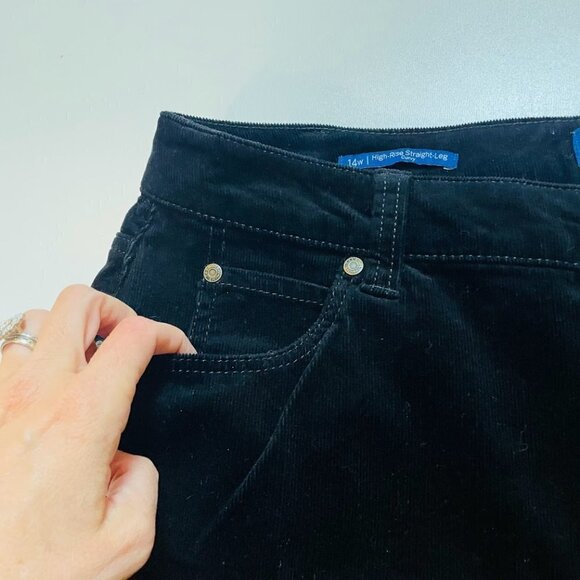 NWT Talbots Pant Trouser High Rise Straight Leg Curvy Corduroy Black Slimming - Picture 6 of 13